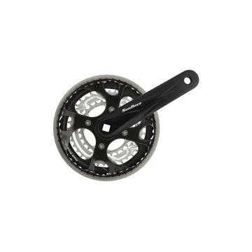 HAJTÓMŰ ALU 170MM 48/38/28T SUNRACE FCM300 FEKETE / EZÜST HAJTÁS