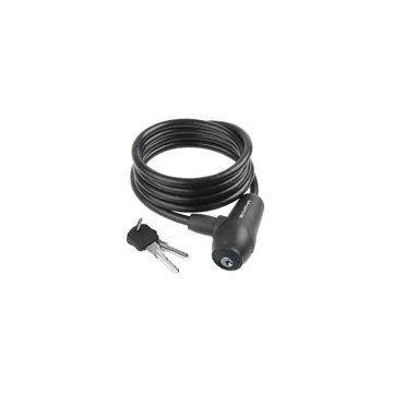 ZÁR SPIRÁL KULCSOS 8 X 1500 MM SZILIKONOS - M-WAVE FEKETE LAKAT
