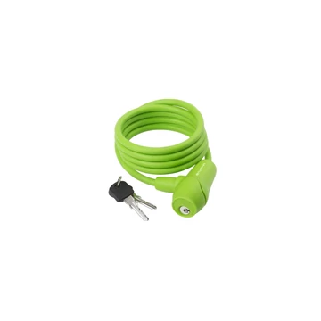 ZÁR SPIRÁL KULCSOS 8 X 1500 MM SZILIKONOS - M-WAVE ZÖLD LAKAT