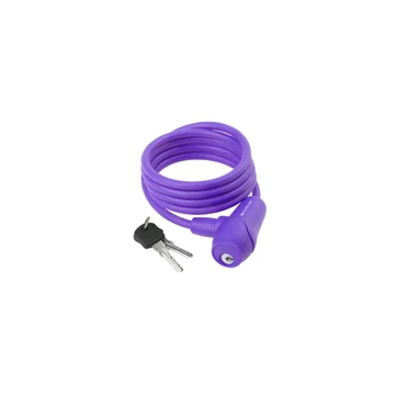 ZÁR SPIRÁL KULCSOS 8 X 1500 MM SZILIKONOS - M-WAVE LILA LAKAT
