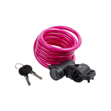 ZÁR SPIRÁL KULCSOS 10 X 1800 MM - M-WAVE (TARTÓVAL) PINK LAKAT