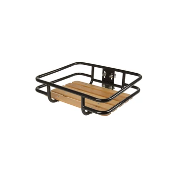 CSOMAGTARTÓ ELSŐ ACÉL/FA VENTURA - 340X410 MM / MAX 18 KG FEKETE / BARNA CSOMAGTARTÓ