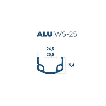 ABRONCS 27X1-1/4 ALU 36H SZIMPLAFALÚ BERETTA WS-25 NATÚR FŰZÖTT KERÉK