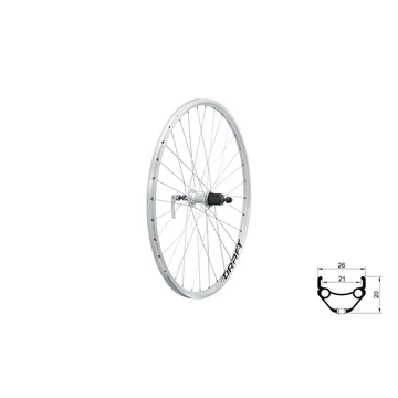 FŰZÖTT HÁTSÓ KERÉK KLS DRAFT V-BRAKE R, 26", SILVER FŰZÖTT KERÉK