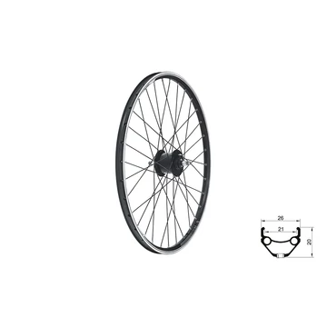 FŰZÖTT ELSŐ KERÉK KLS DRAFT DYNAMO V-BRAKE, 26", BLACK FŰZÖTT KERÉK