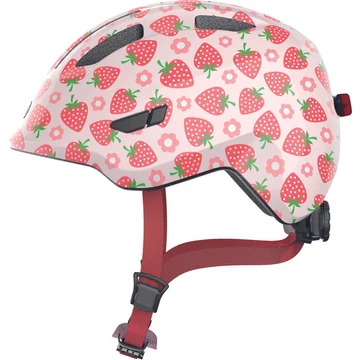 ABUS kerékpáros gyerek sisak Smiley 3.0 LED, In-Mold, rose strawberry, M (50-55 cm) SISAK