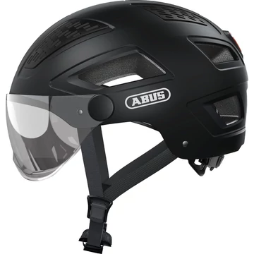 ABUS kerékpáros városi sisak Hyban 2.0 ACE, ABS, beépített átlátszó szemüveggel, velvet black, L (56-61 cm) SISAK
