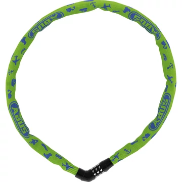 ABUS láncos lakat jelkóddal Steel-O-Chain Symbols 4804C/75, lime LAKAT