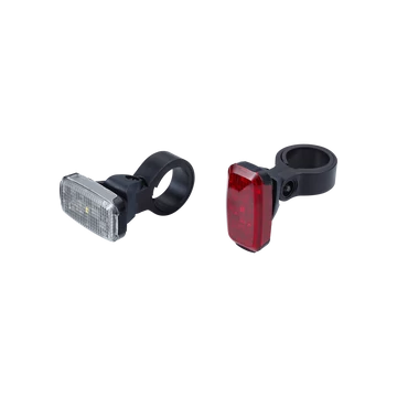 BBB Cycling kerékpáros lámpa szett BLS-148 SpotCombo, 24 és 4 lumen (első és hátsó), 3 mód, micro USB tölthető 300mAh akku, gumis felfogatással VILÁGÍTÁS