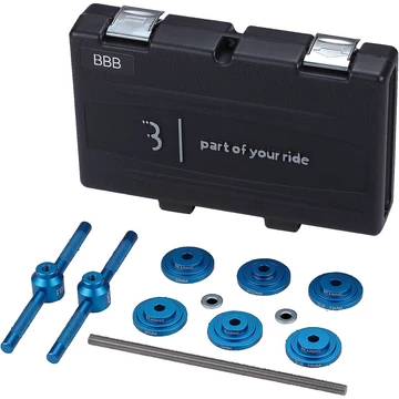 BBB Cycling kerékpáros szerszám - középrész csapágy lehúzó készlet BTL-231 BearingPress Set, kompatibilis minden 22/24/29/30 mm-es tengely szabvánnyal, tartó dobozzal SZERSZÁM