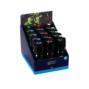 BBB Cycling kerékpáros kulacs display BWB-05D CompTank XL, 750ml, fekete/kék, fekete/piros, fekete/fehér (12 db) KULACS