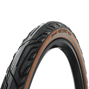 Continental kerékpáros külső gumi 50-622 Pure CONTACT 28x2,0 fekete/kávébarna, Skin grafit reflektoros, hajtogathatós - 1 éves defektgaranciával KÜLSŐ GUMI