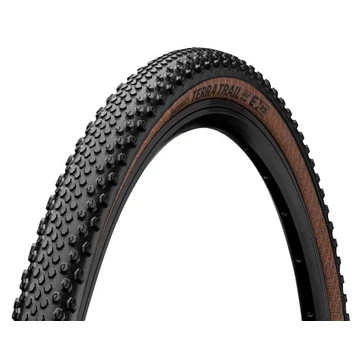 Continental gravel-cyclocross kerékpáros külső gumi 40-622 Terra Trail ShieldWall 28x1,5, hookless felni kompatibilis, tubeless ready, fekete/barna hajtogathatós Skin KÜLSŐ GUMI