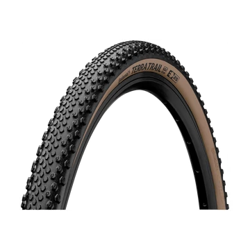 Continental gravel-cyclocross kerékpáros külső gumi 45-622 Terra Trail ShieldWall 28x1,7, hookless felni kompatibilis, tubeless ready, fekete/barna hajtogathatós Skin KÜLSŐ GUMI
