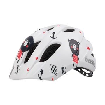 Bobike kerékpáros gyerek sisak PLUS, In-Mold, macis fehér/mintás, XS (48-53 cm) SISAK