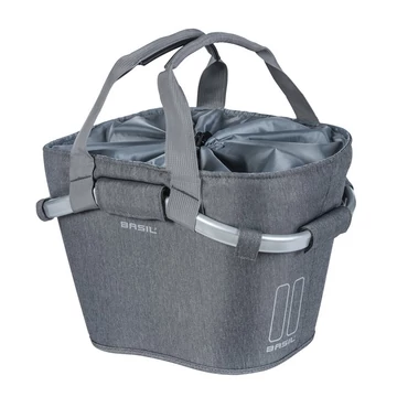 Basil első kosár Classic Carry All Front Basket, KF kompatibilis, kormányadapter nélkül (TBA 70177), szürke KOSÁR
