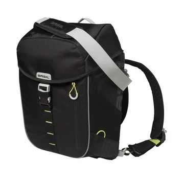 Basil egyoldalas táska és hátizsák Miles Daypack, Hook ON, fekete lime TÁSKA