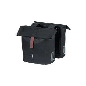 Basil dupla táska City Double Bag, Universal Bridge System, fekete TÁSKA
