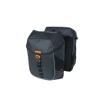 Basil dupla táska Miles Tarpaulin Double Bag, Universal Bridge System, fekete narancs TÁSKA