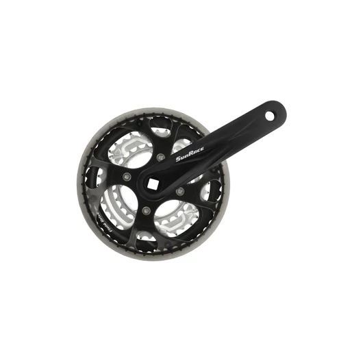 HAJTÓMŰ ALU 170MM 48/38/28T SUNRACE FCM300 FEKETE / EZÜST HAJTÁS