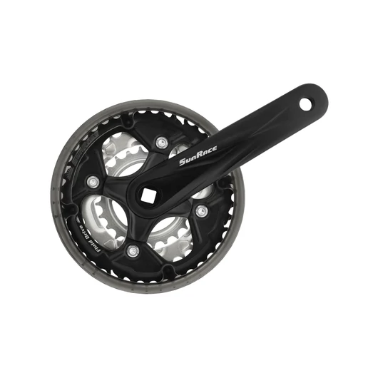 HAJTÓMŰ ALU 152MM 42/34/24T SUNRACE FCM513 FEKETE / EZÜST HAJTÁS