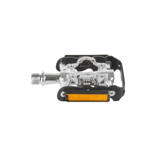 PEDÁL 9/16" SPD & MOUNTAIN BIKE ALU M-WAVE PEASY - CRMO TENGELY EZÜST / FEKETE PEDÁL