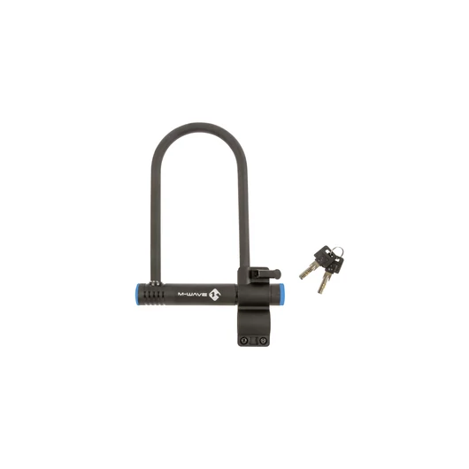 ZÁR U-LAKAT KULCSOS TARTÓVAL 14 X 197 X 245 MM - M-WAVE B245 MATT FEKETE LAKAT