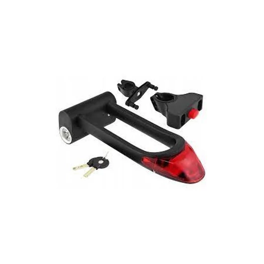 ZÁR U-LAKAT KULCSOS + LÁMPA 101 X 246 MM TARTÓVAL - TONYON TY-3851 FEKETE LAKAT