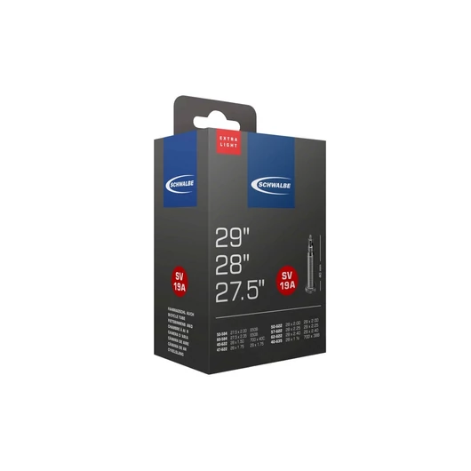 TÖM 27,5/28/29 (584/622/635) SCHWALBE SV19A EXTRA LIGHT - 40MM DOBOZOS TÖMLŐ
