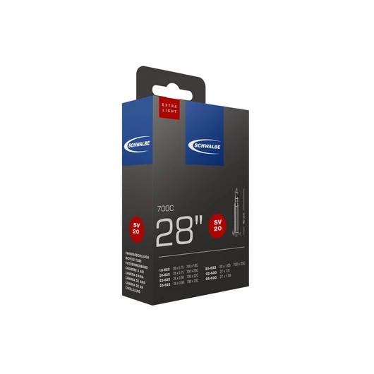 TÖM 700X18-25C (18/25-622/630) SCHWALBE SV20 EXTRA LIGHT - 40MM DOBOZOS TÖMLŐ
