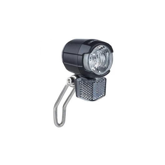 LÁMPA ELSŐ AGYDINAMÓS 1 LED BÜCHEL SHINY 50LUX (KAPCSOLÓS) FEKETE VILÁGÍTÁS