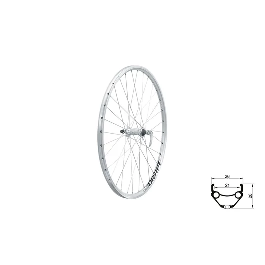 FŰZÖTT ELSŐ KERÉK KLS DRAFT V-BRAKE F, 26", SILVER FŰZÖTT KERÉK