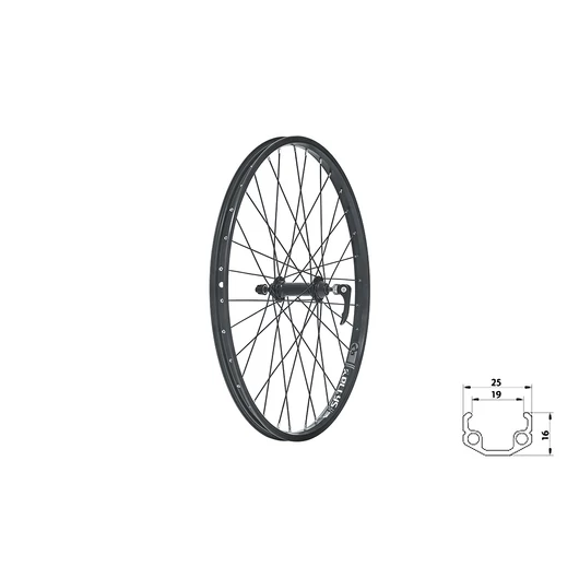 FŰZÖTT ELSŐ KERÉK KLS WASPER V-BRAKE F, 24", BLACK FŰZÖTT KERÉK