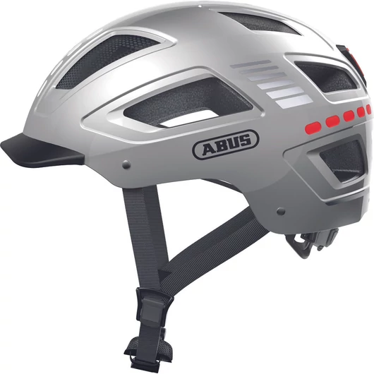 ABUS kerékpáros városi sisak Hyban 2.0 LED, ABS, signal silver, XL (58-63 cm) SISAK