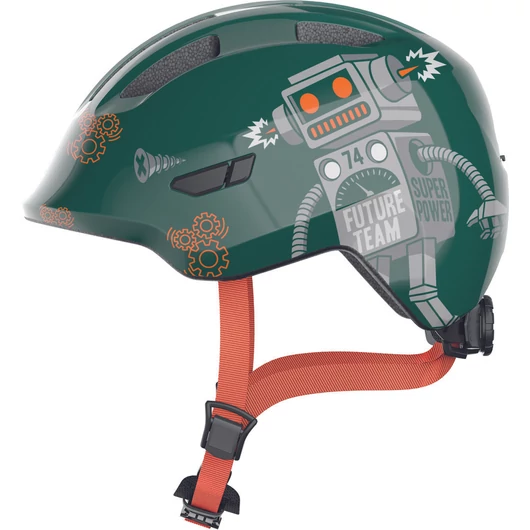 ABUS kerékpáros gyerek sisak Smiley 3.0, In-Mold, green robo, S (45-50 cm) SISAK