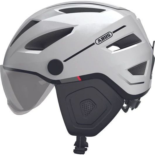 ABUS kerékpáros városi sisak Pedelec 2.0 ACE, In-Mold, beépített átlátszó szemüveggel, pearl white, S (51-55 cm) SISAK