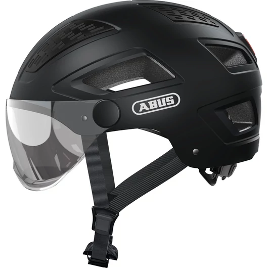 ABUS kerékpáros városi sisak Hyban 2.0 ACE, ABS, beépített átlátszó szemüveggel, velvet black, M (52-58 cm) SISAK