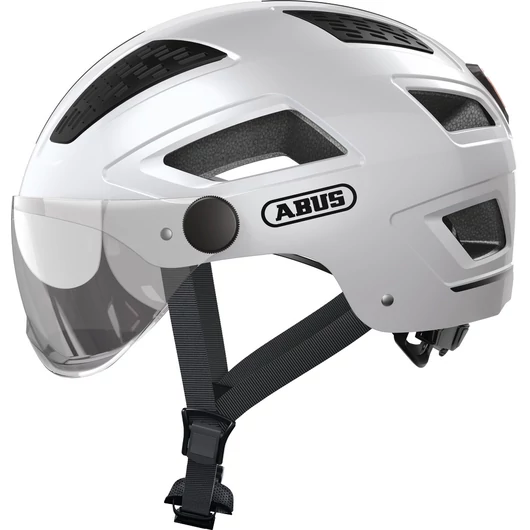 ABUS kerékpáros városi sisak Hyban 2.0 ACE, ABS, beépített átlátszó szemüveggel, polar white, M (52-58 cm) SISAK