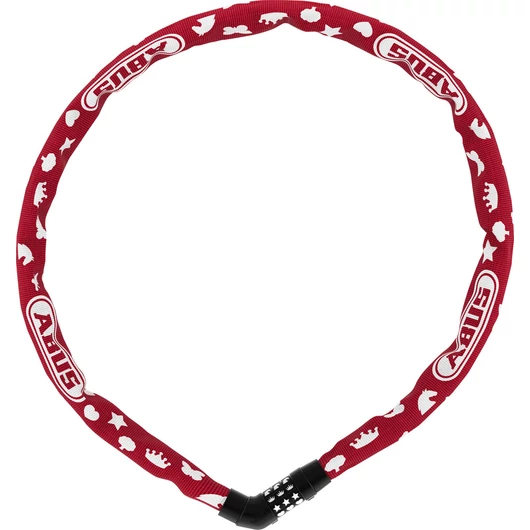 ABUS láncos lakat jelkóddal Steel-O-Chain Symbols 4804C/75, piros LAKAT