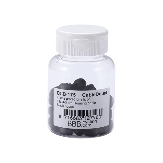 BBB Cycling kerékpáros vázvédő BCB-175 CableWrap, szilikon, 4-5 mm-es bovdenházakhoz, fekete (50 db) FÉKKIEGÉSZÍTŐ