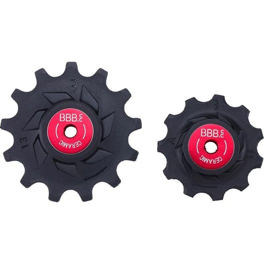 BBB Cycling kerékpáros váltógörgő BDP-18 RollerBoys Ceramic, kerámia, ipari csapágyak, 11T-13T, 11 sebességes Shimano GRX (810/815) kompatibilis, fekete VÁLTÓ