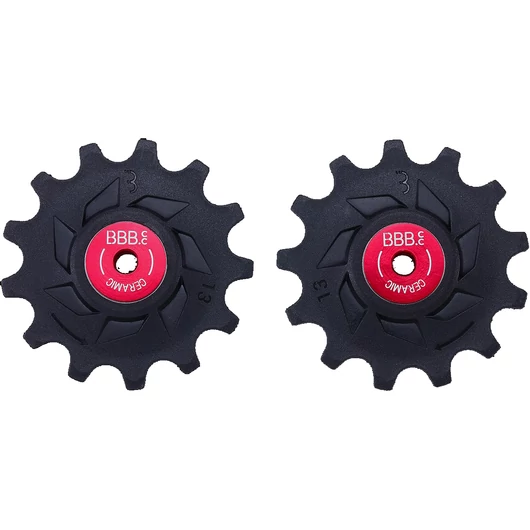 BBB Cycling kerékpáros váltógörgő BDP-19 RollerBoys Ceramic, kerámia, ipari csapágyak, 13T-13T, Shimano 12-sebességes MTB kompatibilis, fekete VÁLTÓ