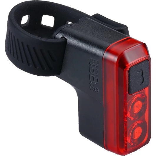 BBB Cycling kerékpáros hátsó lámpa BLS-145 Salute, 8 lumen, 4mód, micro USB tölthető 300 mAh akku, gumis felfogatással VILÁGÍTÁS