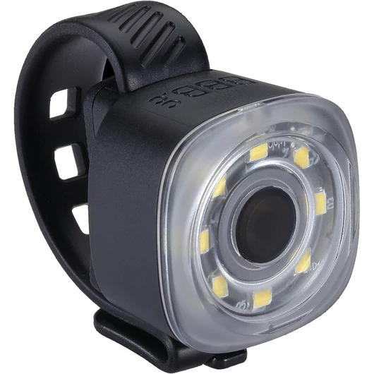 BBB Cycling kerékpáros első lámpa BLS-225 Spirit, 30 lumen, 9 mód, micro USB tölthető 250mAh akku, 8 akkufeszültség visszajelzős LED-del, gumis felfogatással VILÁGÍTÁS