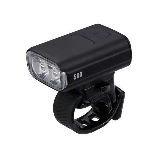BBB Cycling kerékpáros első lámpa BLS-261 NanoStrike 500, 500 lumen, 5 mód, USB-C tölthető akku, gumis felfogatás, visszajelzővel VILÁGÍTÁS