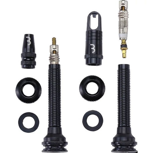 BBB Cycling kerékpáros tubeless szelep BTI-160 Al Valve, alu, kivehető maggal, 2 db, 40 mm ALKATRÉSZ