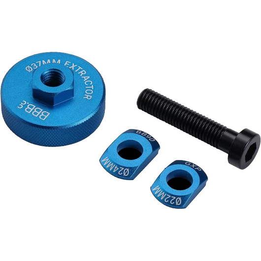 BBB Cycling kerékpáros szerszám - középrész csapágy lehúzó BTL-232 Bearing Remover GXP/BB90, 17mm-es villáskulcs kell hozzá, 22 és 24 mm-es kinyomólapokkal, 37 mm-es kihúzócsésze O-gyűrűs védővel SZERSZÁM