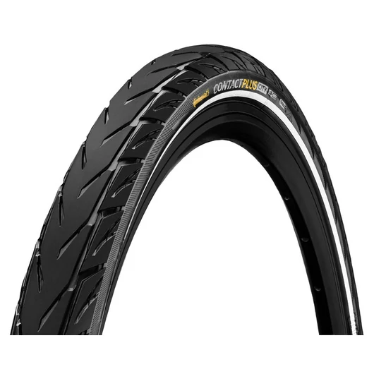Continental kerékpáros külső gumi 42-622 Contact Plus City 28x1,6 fekete/fekete, reflektoros - 1 éves defektgaranciával KÜLSŐ GUMI