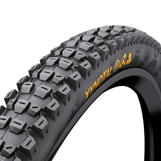 Continental MTB kerékpáros külső gumi 60-584 Xynotal Downhill SuperSoft 27,5x2,4, hookless felni kompatibilis, tubeless ready, fekete/fekete hajtogathatós Skin KÜLSŐ GUMI