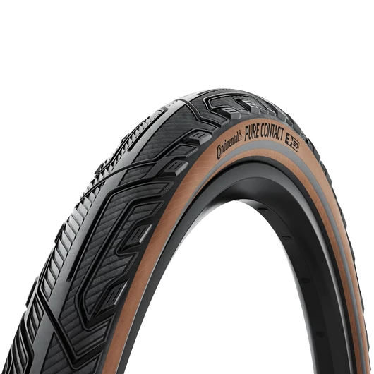 Continental kerékpáros külső gumi 55-622 Pure CONTACT 28x2,2 fekete/kávébarna, Skin grafit reflektoros, hajtogathatós - 1 éves defektgaranciával KÜLSŐ GUMI